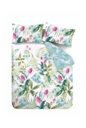 Catherine Lansfield Aruba Tropical Floral Reversible Duvet Cover Set - Size: King - thumbnail 5