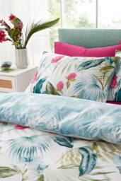 Catherine Lansfield Aruba Tropical Floral Reversible Duvet Cover Set - Size: King - thumbnail 3