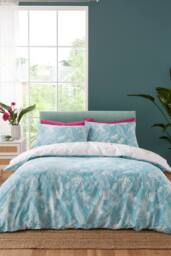 Catherine Lansfield Aruba Tropical Floral Reversible Duvet Cover Set - Size: King - thumbnail 2