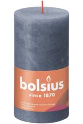 KDMD Bolsius Rustic Twilight Blue Shine Pillar Candle 130mm x 68mm in Dark Blue - thumbnail 2