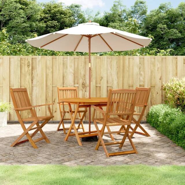 Berkfield Home 5 Pieces Garden Dining Set Solid Wood Acacia in Brown - image 1