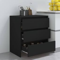 Berkfield Home Sideboard Black 70x41x75 cm Engineered Wood - Size: 70 x 41 x 75 cm - thumbnail 8