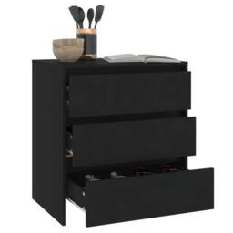 Berkfield Home Sideboard Black 70x41x75 cm Engineered Wood - Size: 70 x 41 x 75 cm - thumbnail 6