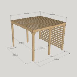 Rutland County Garden Furniture Ltd Shade Pergola - Wood - L300 x W360 x H270 cm - Light Green - thumbnail 7