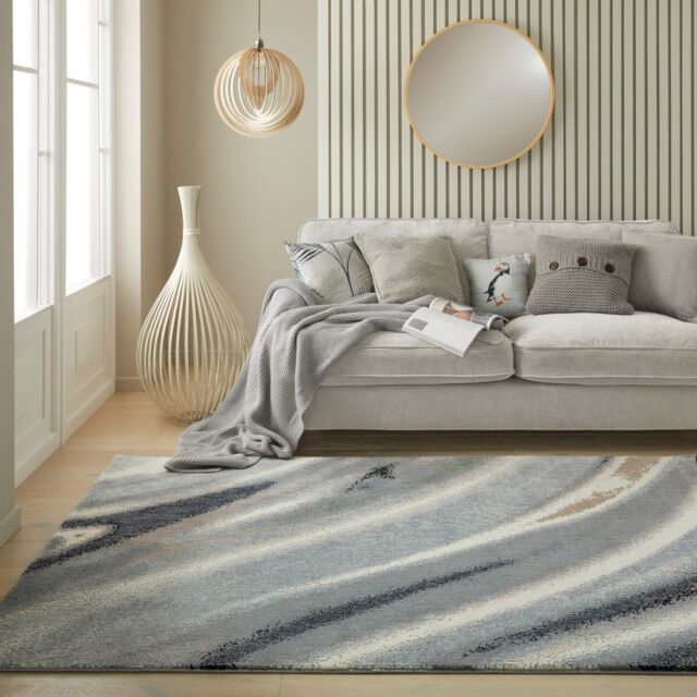 The Rug Shop UK Modern Abstract Polyester Area Rug Grey - Size: 200 cm x 290 cm - image 1