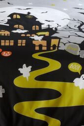 Bedlam 'Haunted House' Glow in the Dark Halloween Duvet Cover Set in Grey - Size: Single - thumbnail 3