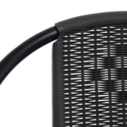 Berkfield Home Garden Chairs 2 pcs Plastic Rattan & Steel 110 kg in Black - thumbnail 6