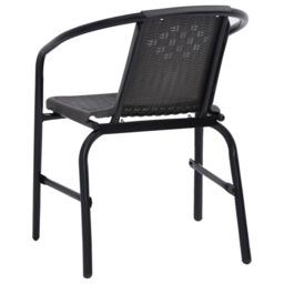 Berkfield Home Garden Chairs 2 pcs Plastic Rattan & Steel 110 kg in Black - thumbnail 5