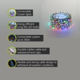 Pegdev LED Cluster Lights RGB Flash White Cable Connectable 100m - thumbnail 2