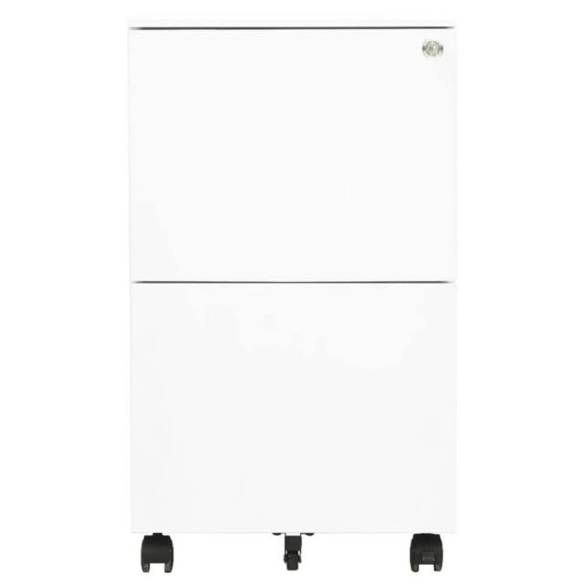 Berkfield Home Mobile File Cabinet White 39x45x67 cm Steel - Size: 39 x 45 x 67 cm - image 1
