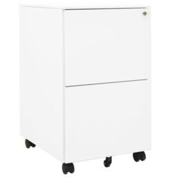 Berkfield Home Mobile File Cabinet White 39x45x67 cm Steel - Size: 39 x 45 x 67 cm - thumbnail 2