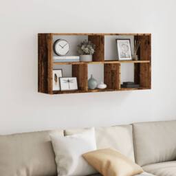 Berkfield Home Wall Shelf Old Wood 100x25x50 cm Engineered Wood in Brown - Size: 100 x 25 x 50 cm - thumbnail 3