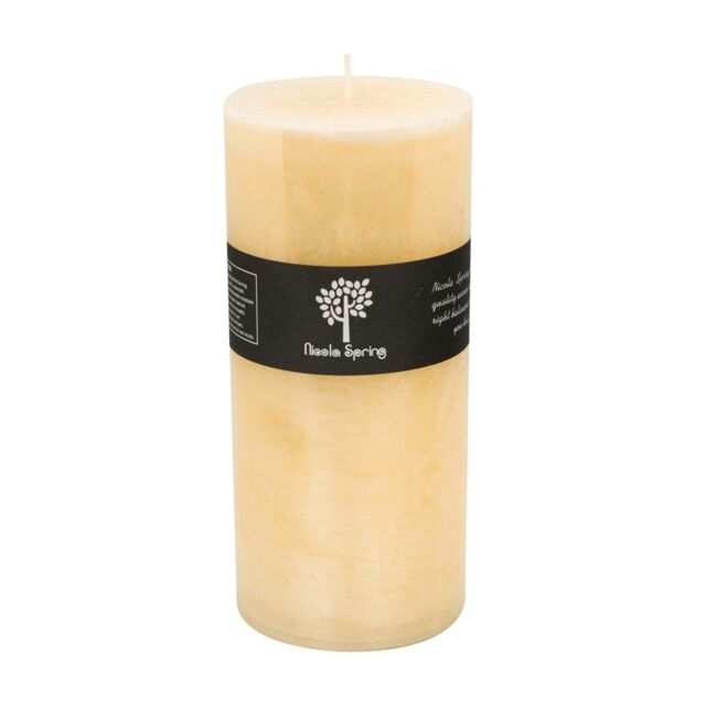 Nicola Spring Round Vanilla Pillar Candle - 140 Hours - Cream in Beige - image 1