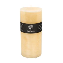 Nicola Spring Round Vanilla Pillar Candle - 140 Hours - Cream in Beige