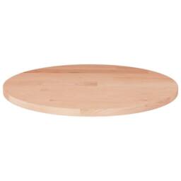 Berkfield Home Round Table Top ??50x1.5 cm Solid Wood Oak in Light Tan - Size: 50x1.5 cm - thumbnail 2