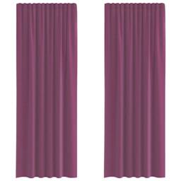 Berkfield Home Voile Curtains with Rod Pockets 2 pcs Purple - thumbnail 3