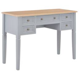 Berkfield Home Writing Desk Grey 109.5x45x77.5 cm Wood - thumbnail 1
