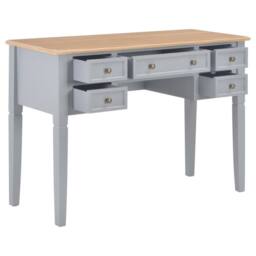 Berkfield Home Writing Desk Grey 109.5x45x77.5 cm Wood - thumbnail 2