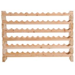 NESTLUNE 72 Bottle Shelf Wine Rack Holder Standing in Brown - Size: 100 cm x 15 cm - thumbnail 1
