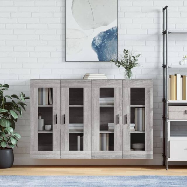 Berkfield Home Wall Mounted Cabinets 2 pcs Grey Sonoma Engineered Wood - image 1
