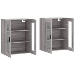 Berkfield Home Wall Mounted Cabinets 2 pcs Grey Sonoma Engineered Wood - thumbnail 4