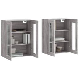 Berkfield Home Wall Mounted Cabinets 2 pcs Grey Sonoma Engineered Wood - thumbnail 3