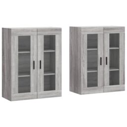 Berkfield Home Wall Mounted Cabinets 2 pcs Grey Sonoma Engineered Wood - thumbnail 2