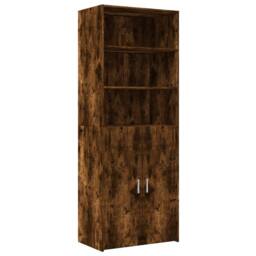 Berkfield Home Highboard Smoked Oak 70x42.5x185 cm Engineered Wood in Brown - thumbnail 2