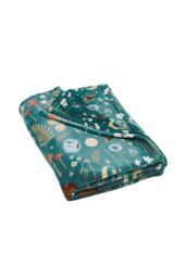 Catherine Lansfield 'Enchanted Twilight Animals' Cosy Fleece Blanket Throw in Green - Size: 130 cm x 170 cm - thumbnail 4