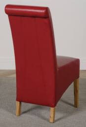 Thats Furniture Montana Leather Dining Chairs for Dining Room or Kitchen in Red - thumbnail 4