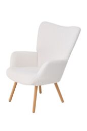 Living and Home Modern Sherpa Fleece Leisure Chair in White - thumbnail 3