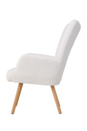 Living and Home Modern Sherpa Fleece Leisure Chair in White - thumbnail 5