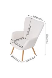 Living and Home Modern Sherpa Fleece Leisure Chair in White - thumbnail 2