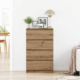 Berkfield Home Sideboard Artisan Oak 60x35x98.5 cm Engineered Wood in Brown - thumbnail 3