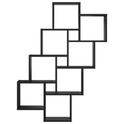 Berkfield Home Wall Cube Shelf Black 90x15x119 cm Engineered Wood - Size: 90 x 15 x 119 cm - thumbnail 4