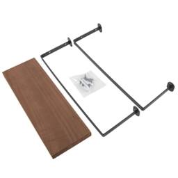 Havendro Wall Mounted Bathroom Towel Rack Wooden Shelf in Brown - thumbnail 6