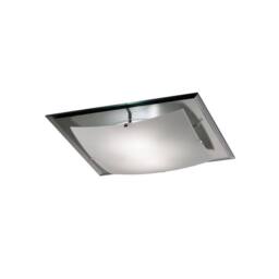 Netlighting Brooklyn Flush Ceiling 420mm Square 3 Light E27 Frosted Smoked Mirror in Grey - thumbnail 1