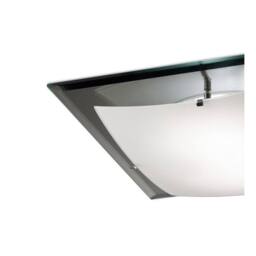 Netlighting Brooklyn Flush Ceiling 420mm Square 3 Light E27 Frosted Smoked Mirror in Grey - thumbnail 4