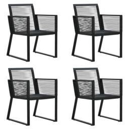 Berkfield Home 5 Piece Outdoor Dining Set PVC Rattan Black - thumbnail 6