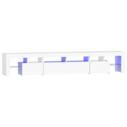 Berkfield Home TV Cabinet with LED Lights White 230x36.5x40 cm - thumbnail 2