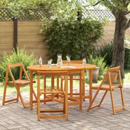 Berkfield Home Folding Butterfly Garden Table 110x60x72 cm Solid Wood Acacia Oval in Brown - Size: 110 x 60 x 72 cm - thumbnail 1