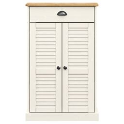 Berkfield Home Shoe Cabinet VIGO White 60x35x96 cm Solid Wood Pine - Size: 60 x 35 x 96 cm - thumbnail 4