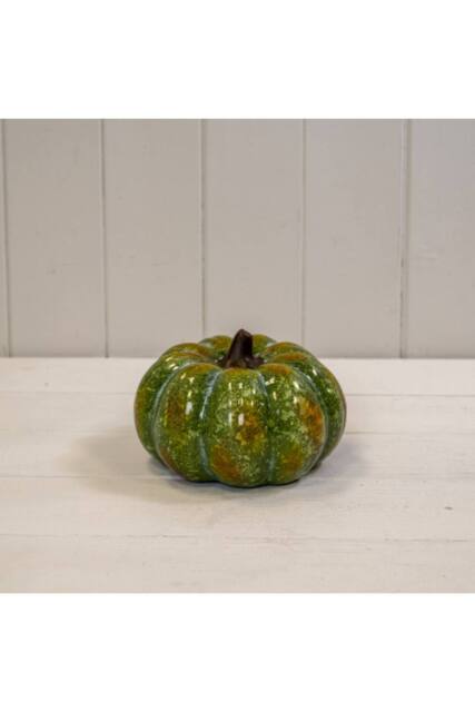 KDMD Large Green Ceramic Vintage Style Pumpkin - image 1