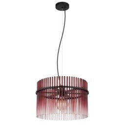 Netlighting Gorley Pendant Ceiling Light Matt Black Blackberry Glass Shade 1x E27 - thumbnail 2