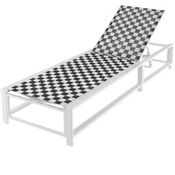 Costway Adjustable Patio Chaise Lounge Outdoor Lounge Chair with Wheels in Black - thumbnail 1