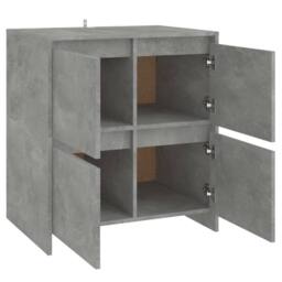Berkfield Home Sideboards 2 pcs Concrete Grey 70x41x75 cm Engineered Wood - Size: 70 x 41 x 75 cm - thumbnail 6