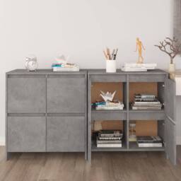 Berkfield Home Sideboards 2 pcs Concrete Grey 70x41x75 cm Engineered Wood - Size: 70 x 41 x 75 cm - thumbnail 2