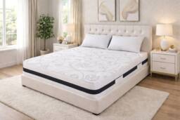Chester & Oakley Mayfair Firm Open Coil Mattress - All Sizes in White - Size: Small Single