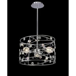 Netlighting Sorrento Pendant Ball 3 Light G9 Polished ChromeCrystal in Grey - thumbnail 2