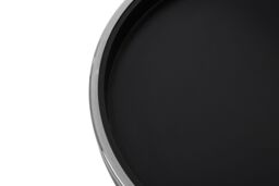 Orsina Modern Monochrome Set of 2 Side Tables, Round Wooden Tables with Raised Edges, Sleek Black Tables - thumbnail 4